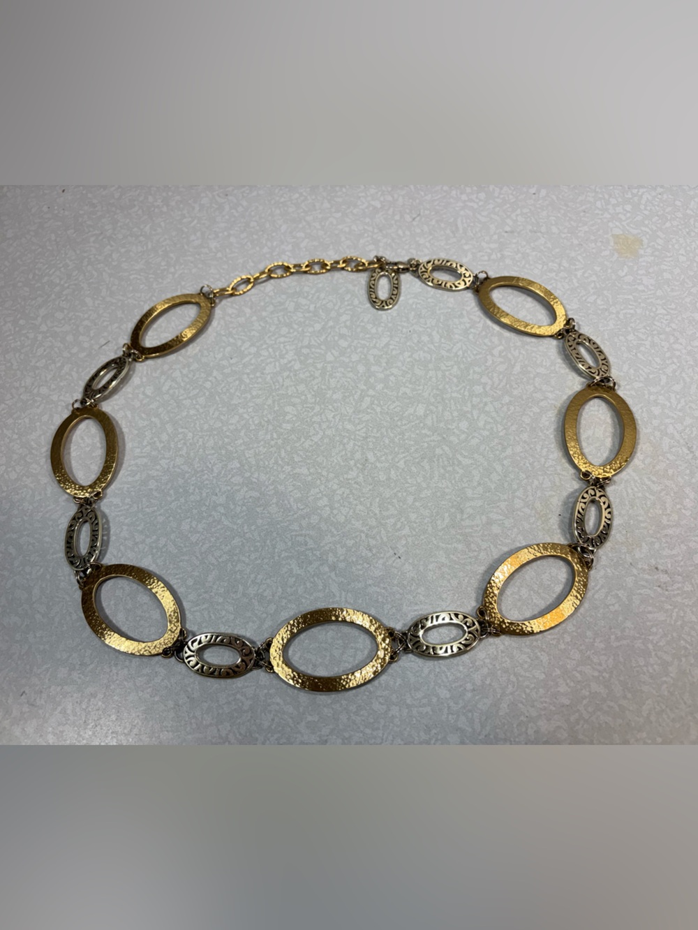 Brighton Two-Tone Gold and Silver Oval Link Belt